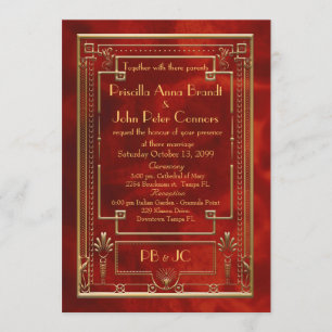 Carte faire-part de mariage, Grand Gatsby, klassik