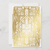Carte faire-part de mariage, Grand Gatsby, or blan (Dos)