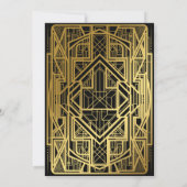 Carte Faire-part de mariage,Grand Gatsby,or noir 2 (Dos)