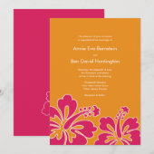 Carte Faire-part de mariage Hibiscus sucré (Devant / Derrière)