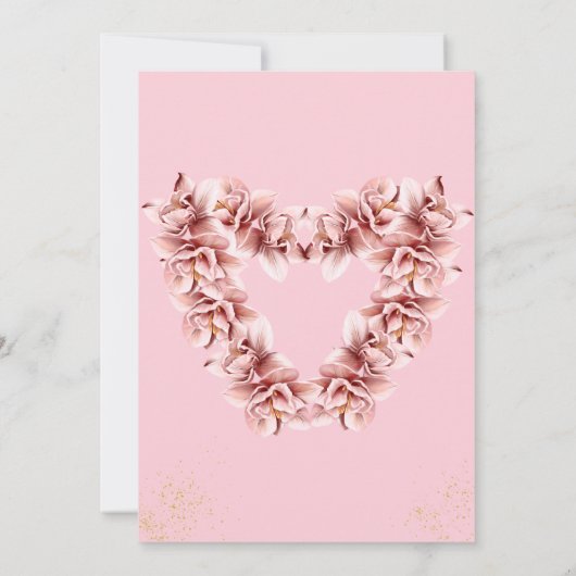 Carte Faire-part de mariage islamique Mohndi rose (Dos)