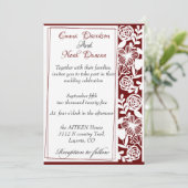 Carte Faire-part de mariage Maroon Élégante Open W (Debout devant)