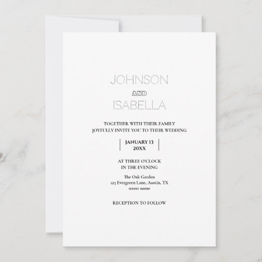 Carte Faire-part de mariage minimale (Devant)