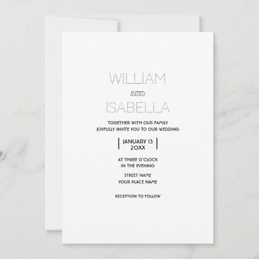 Carte Faire-part de mariage minimale simple (Devant)