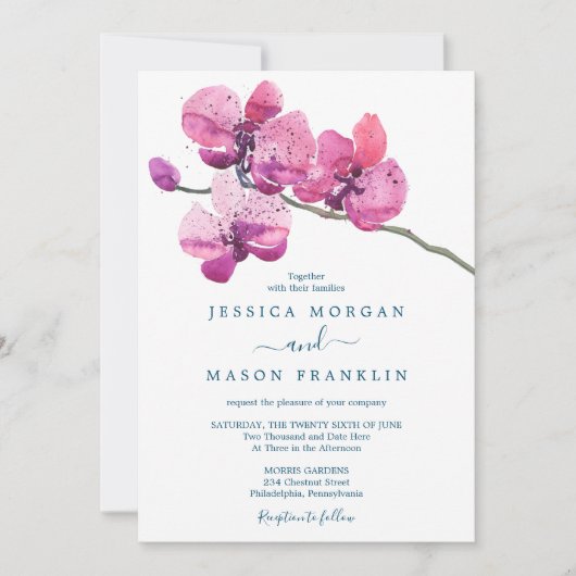 Carte Faire-part de mariage Moth Orchid (Devant)