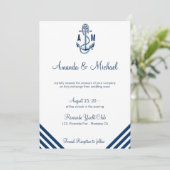 Carte Faire-part de mariage nautique (Debout devant)