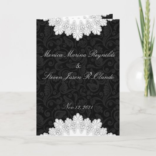 Carte faire-part de mariage noire simple et élégan (Devant)