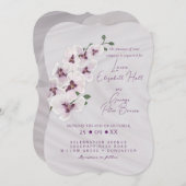 Carte faire-part de mariage orchidée (Devant / Derrière)