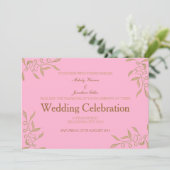 Carte Faire-part de mariage Ornement d'or (Debout devant)