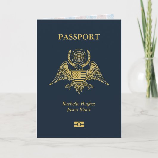 Carte Faire-part de mariage Passeport (Devant)