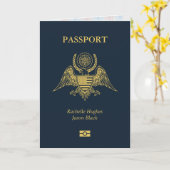 Carte Faire-part de mariage Passeport (Fleur jaune)