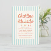 Carte Faire-part de mariage Pastel Retro (Debout devant)