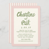 Carte Faire-part de mariage Pastel Retro (Devant / Derrière)