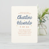 Carte Faire-part de mariage Pastel Retro (Debout devant)