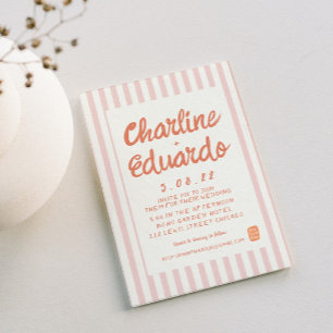 Carte Faire-part de mariage Pastel Retro