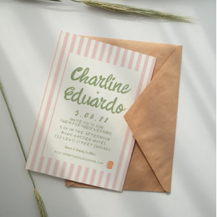 Carte Faire-part de mariage Pastel Retro