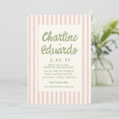 Carte Faire-part de mariage Pastel Retro (Debout devant)