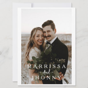 Carte Faire-part de mariage photo minimaliste