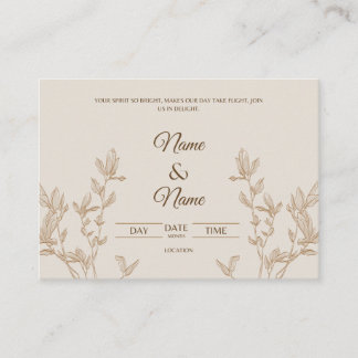 Carte Faire-part de mariage poétique