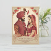 carte faire-part de mariage punjabi (Debout devant)