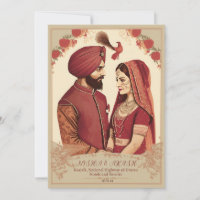 carte faire-part de mariage punjabi