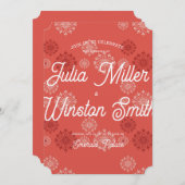 Carte Faire-part de mariage Red Fireworks (Devant / Derrière)