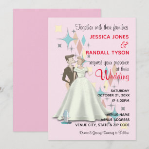 Carte Faire-part de mariage rétro 5 pouces x 7 pou