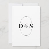 Carte faire-part de mariage rétro jaune (Dos)