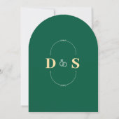 Carte faire-part de mariage rétroactive verte (Dos)