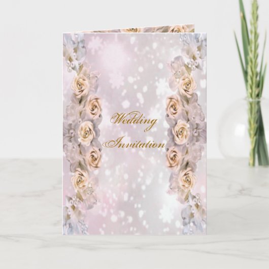 Carte Faire-part de mariage rose (Devant)