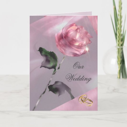 Carte Faire-part de mariage rose (Devant)