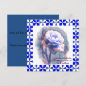Carte Faire-part de mariage Rose bleu (Devant / Derrière)