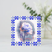 Carte Faire-part de mariage Rose bleu (Debout devant)