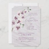 Carte faire-part de mariage rose orchidée (Devant)