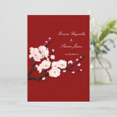 carte faire-part de mariage RSVP Sakura (Debout devant)