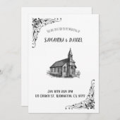 Carte Faire-part de mariage Rustique (Devant / Derrière)