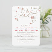 Carte Faire-part de mariage Sakura blanche (Debout devant)