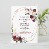 carte faire-part de mariage simple floral (Debout devant)