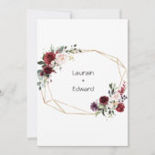 carte faire-part de mariage simple floral (Dos)