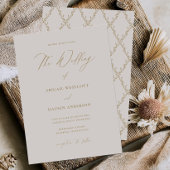 Carte Faire-part de mariage simple Gold & Cream