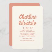 Carte Faire-part de mariage simple rétro (Devant / Derrière)