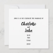 Carte Faire-part de mariage sophistiquée en noir (Dos)