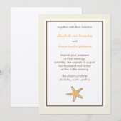 Carte faire-part de mariage Starfish (Devant / Derrière)