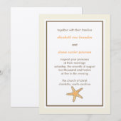 Carte faire-part de mariage Starfish (Devant / Derrière)