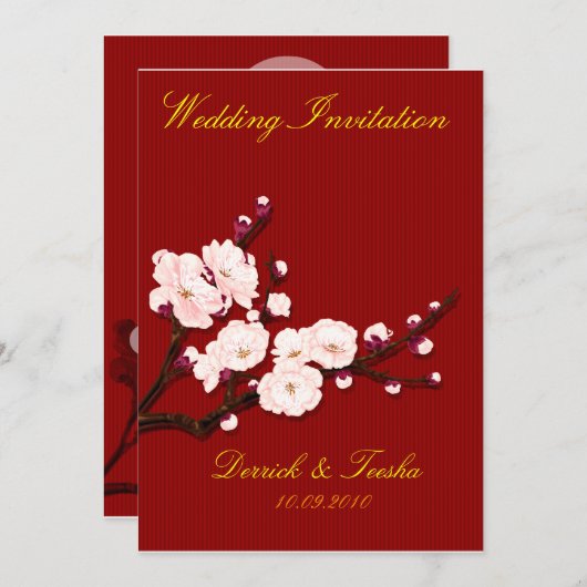 Carte Faire-part de mariage : style oriental (Devant / Derrière)