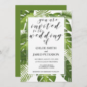 Carte Faire-part de mariage tropicale (Devant / Derrière)