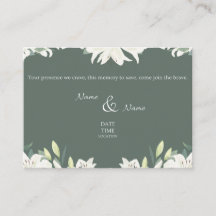 Carte Faire-part de mariage verte et blanche