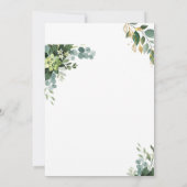 Carte Faire-part de mariage verte et blanche. (Dos)