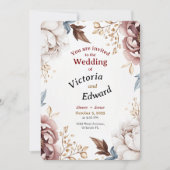 Carte Faire-part de mariage Victorian Peony Luxe (Devant)