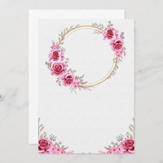 Carte faire-part de mariage vide (Devant / Derrière)